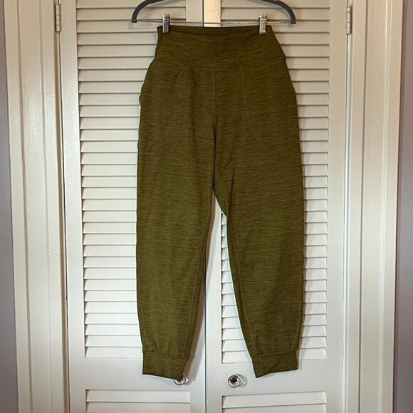 JoyLab women’s mid-rise cozy space dye jogger pants army green XS 7/8 length - Picture 2 of 10